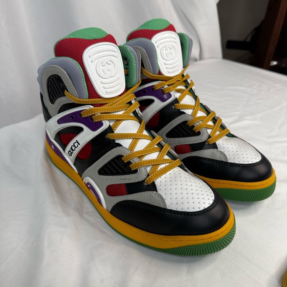 Gucci Basket High Black Demetra Multicolor High-Top Sneakers